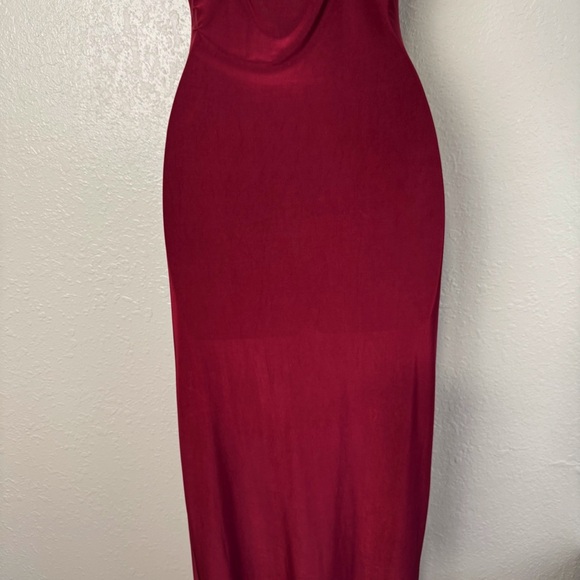 Windsor burgundy get the scoop sleeveless maxi bodycon dress L - Picture 9 of 12